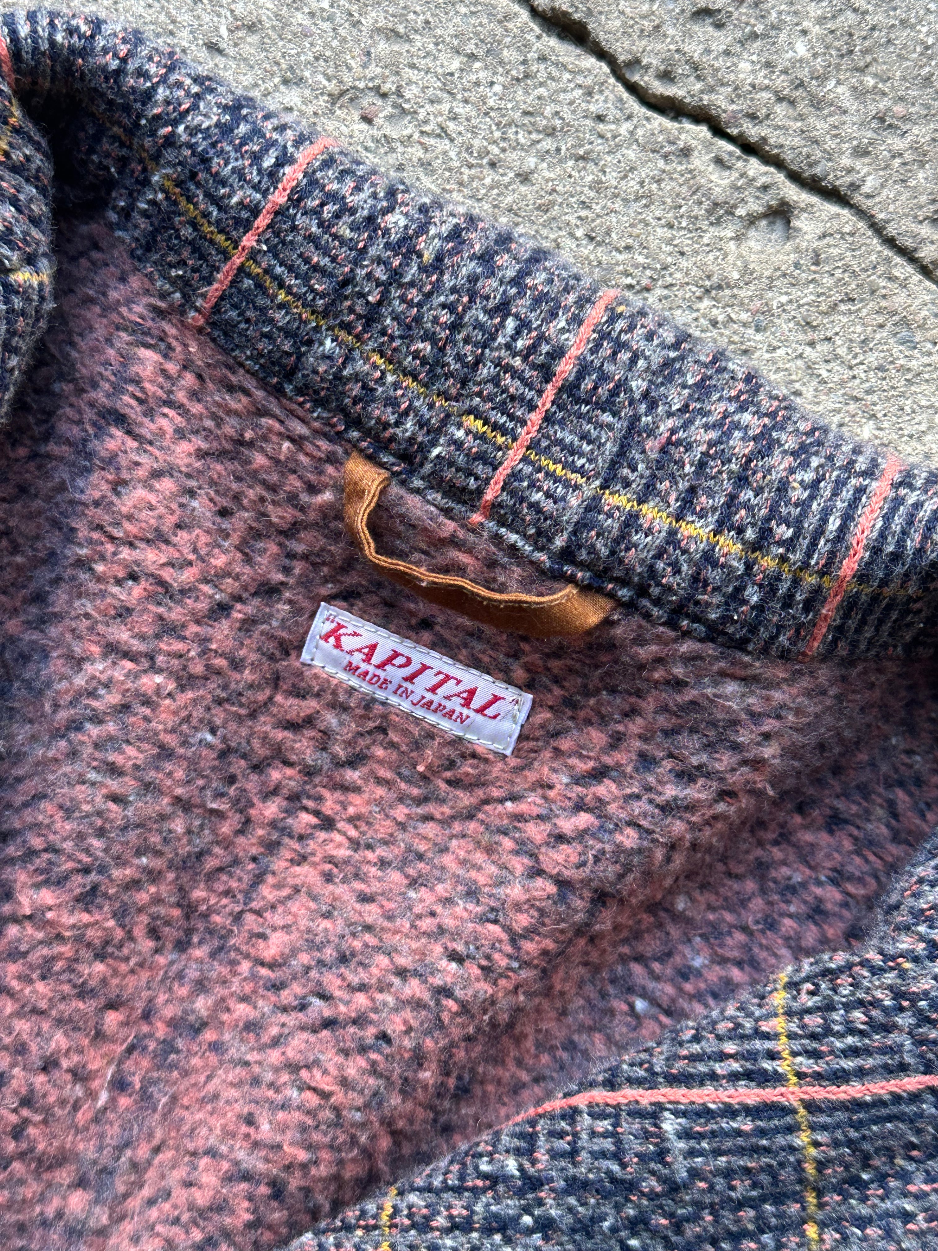 Kapital Tweed Fleece Knit Cardigan (S)