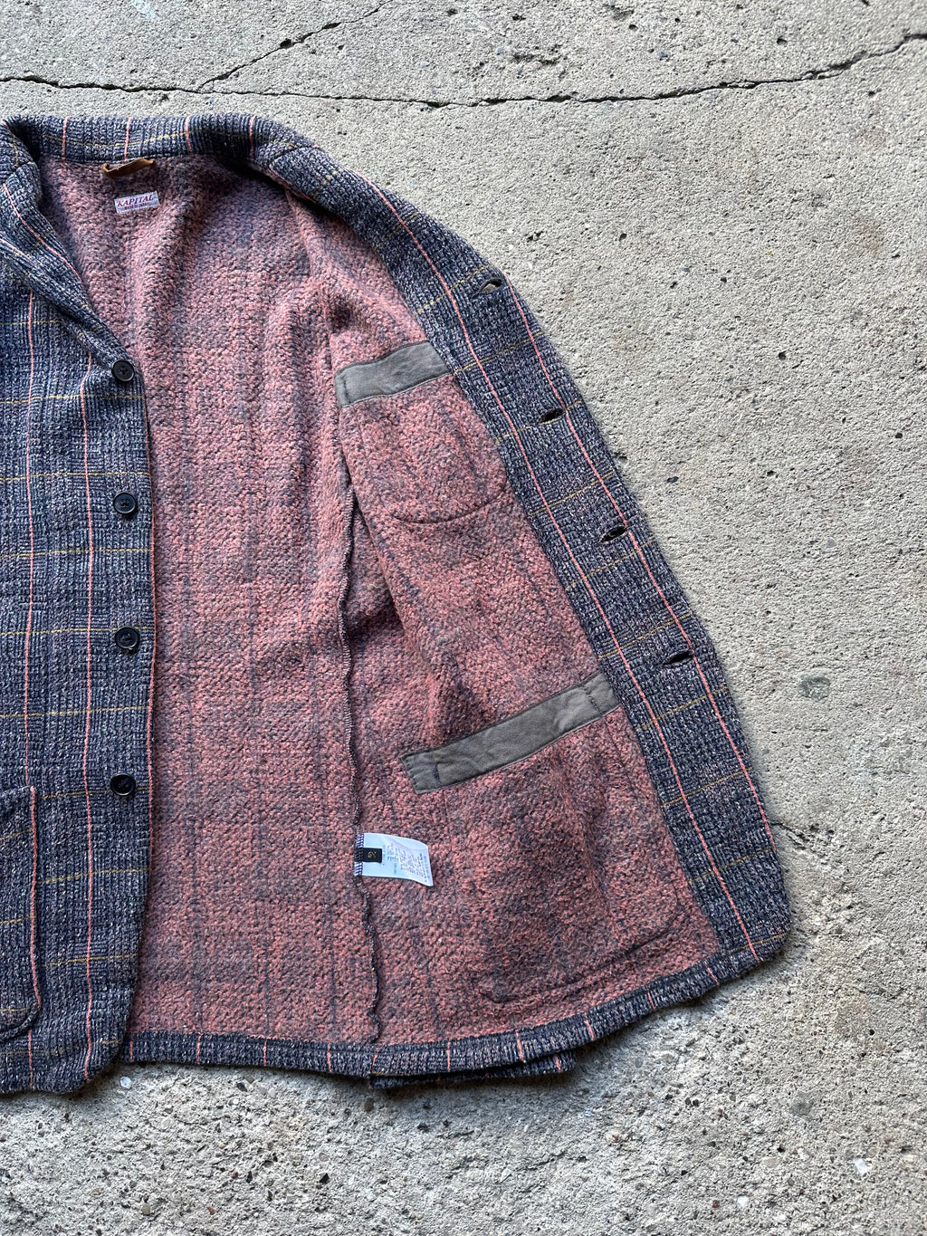 Kapital Tweed Fleece Knit Cardigan (S)