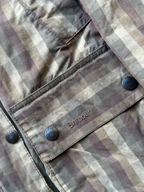Barbour Plaid Waxed Jacket (S)