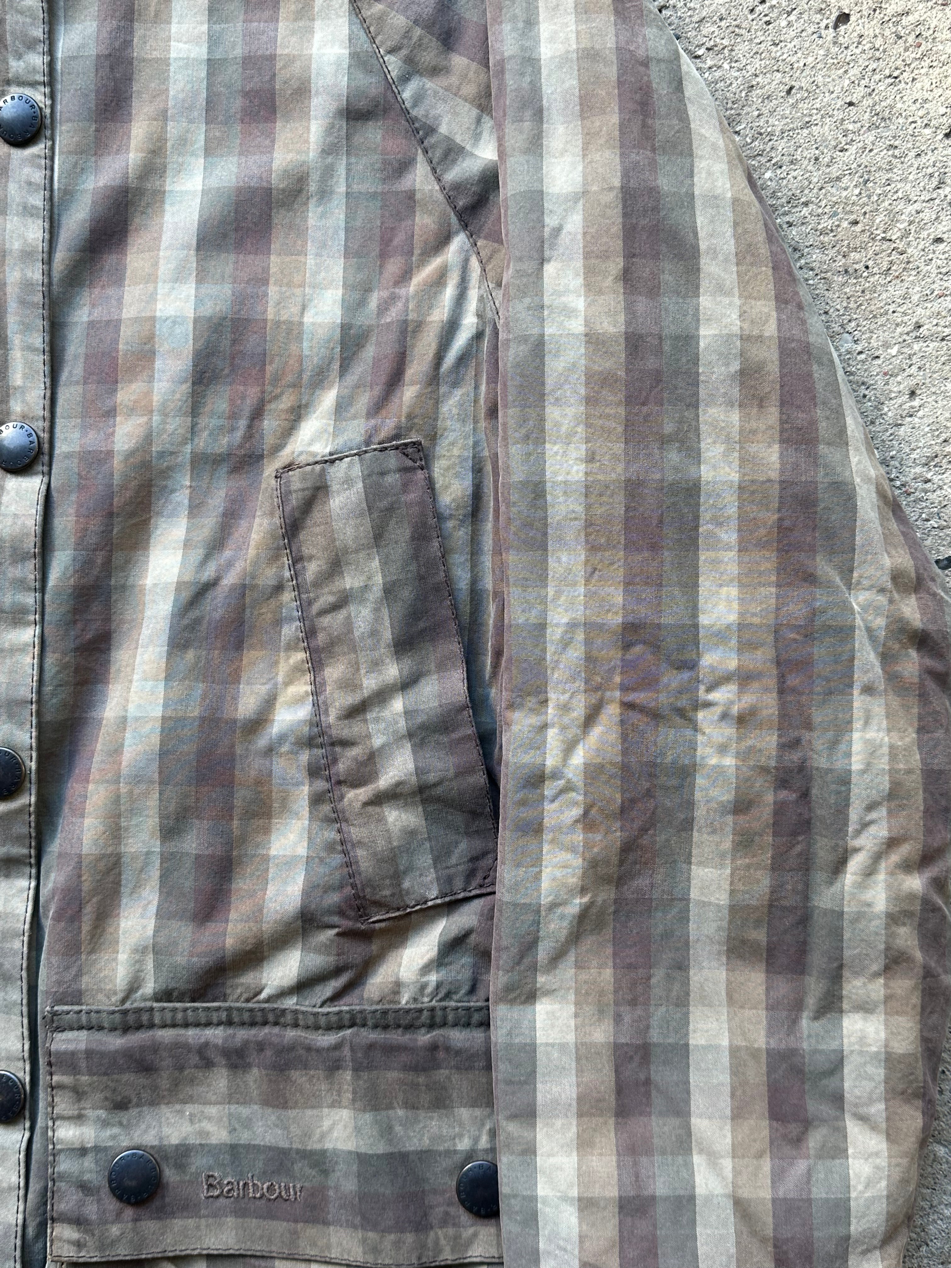 Barbour Plaid Waxed Jacket (S)