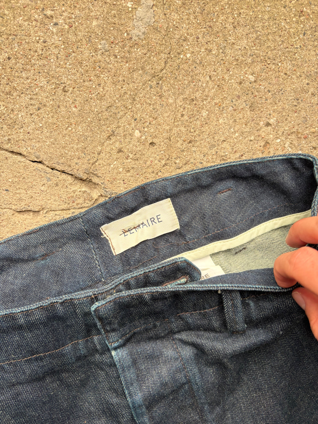 Lemaire Buckle Denim Pants (48)