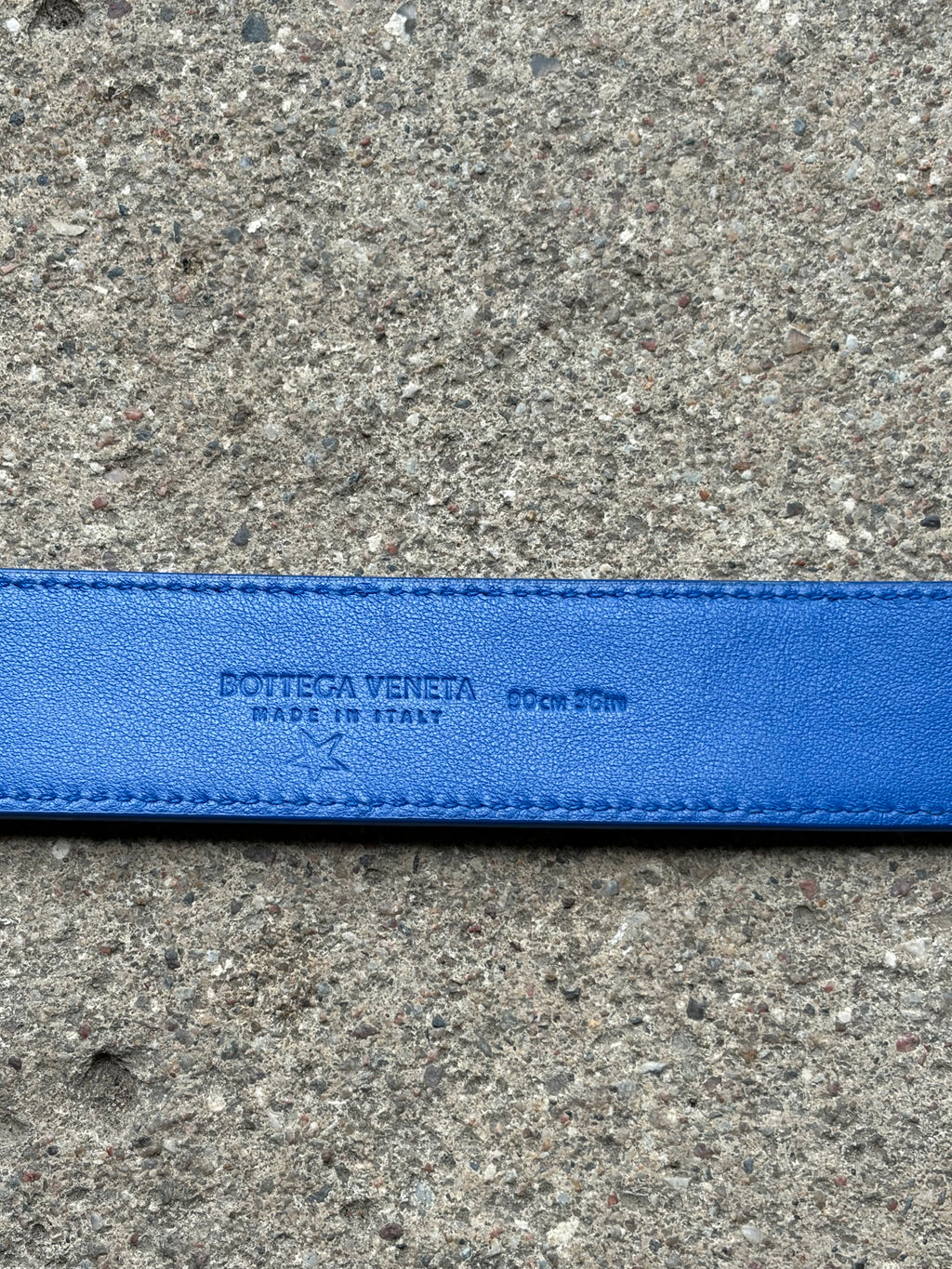 Bottega Veneta Blue Textured Belt (90cm)