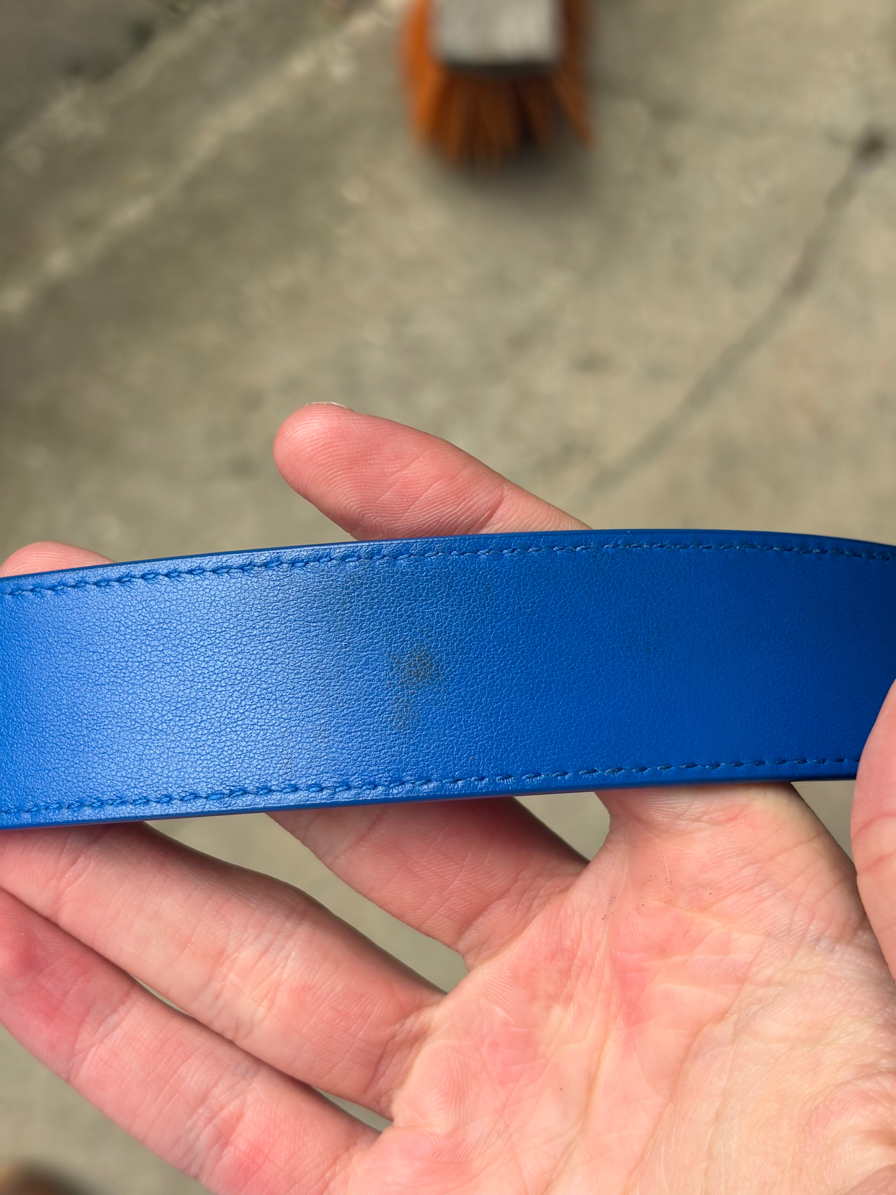 Bottega Veneta Blue Textured Belt (90cm)