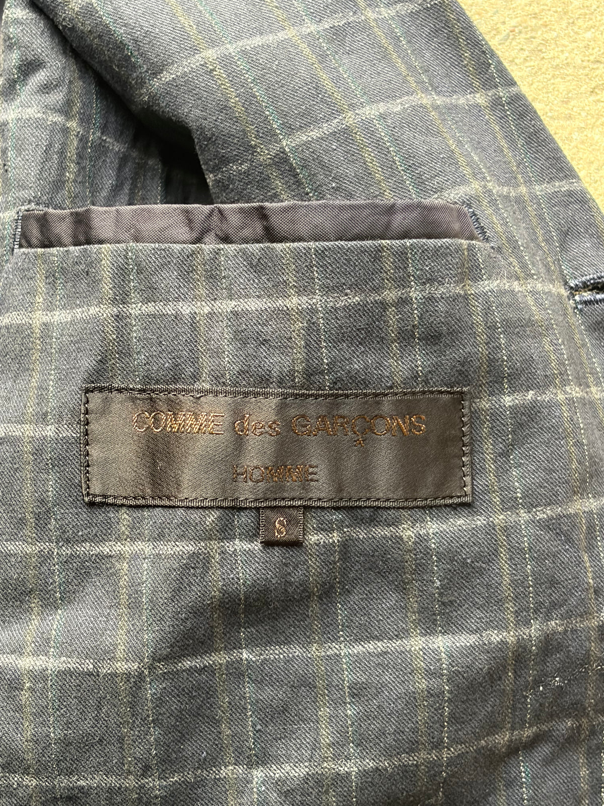 CDG Homme Blue Plaid Blazer (S)