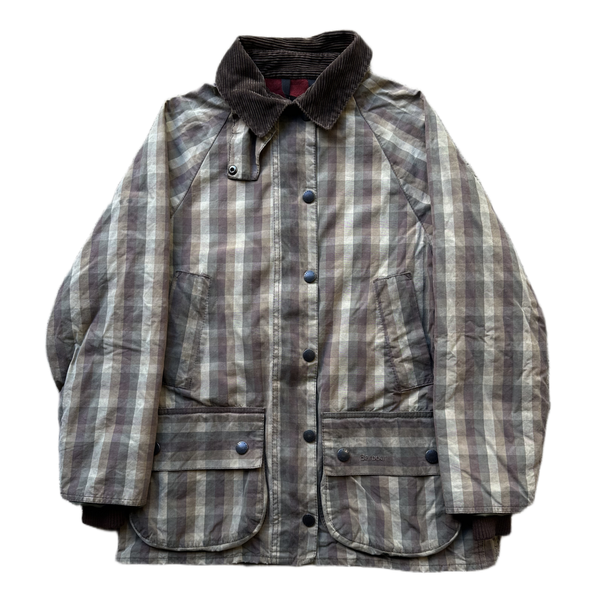 Barbour Plaid Waxed Jacket (S)