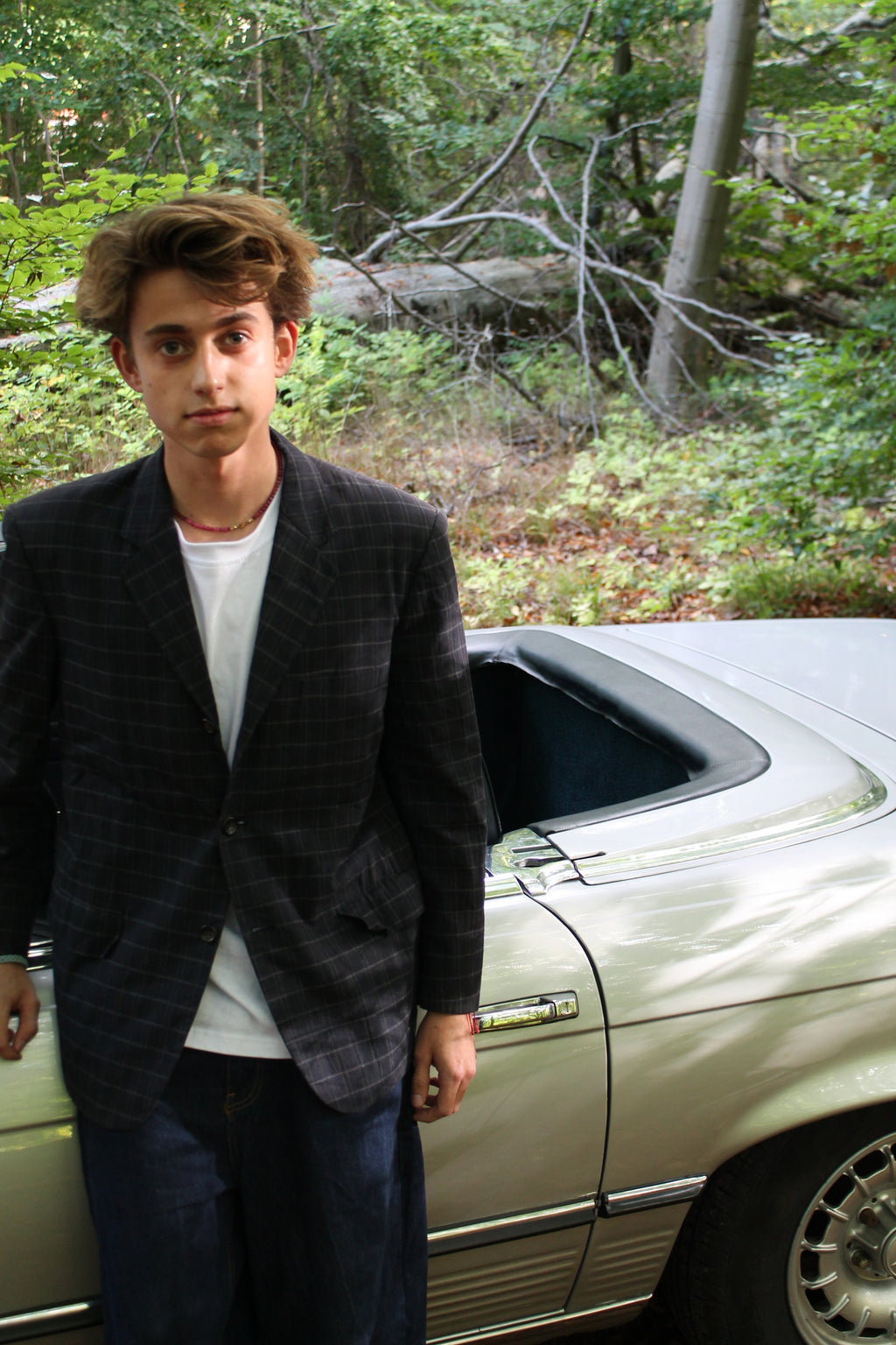 CDG Homme Blue Plaid Blazer (S)