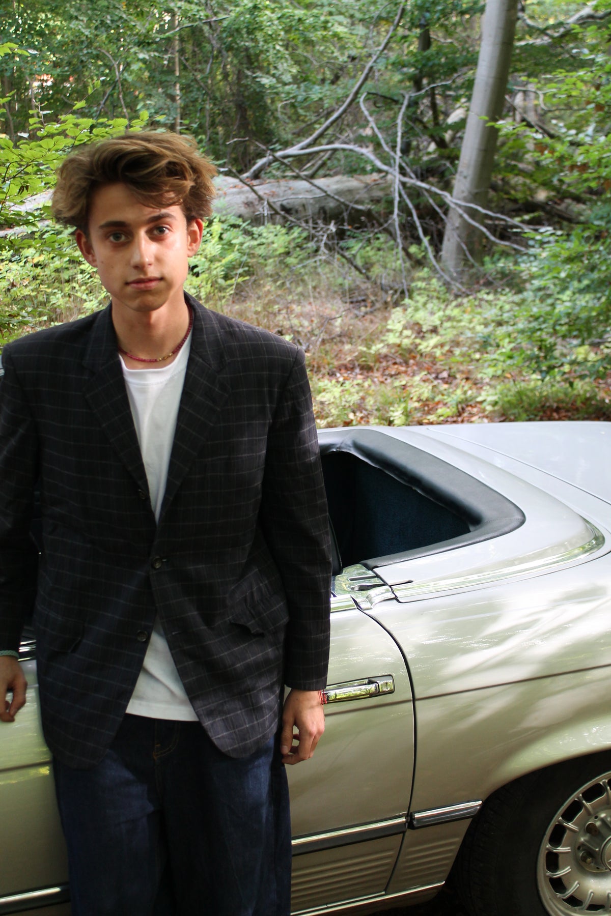 CDG Homme Blue Plaid Blazer (S)